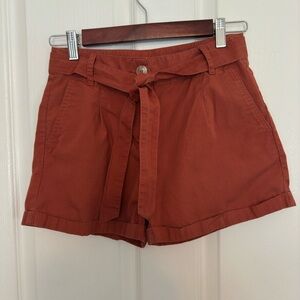Forever 21 Rust colored Shorts with Relaxed Fit and Belt